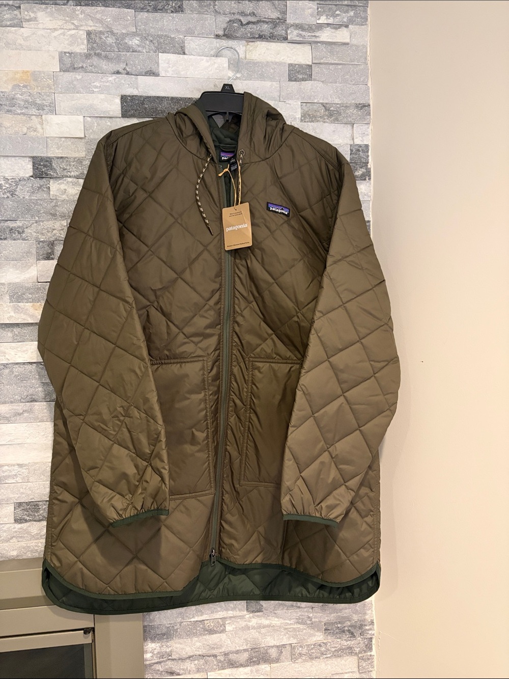Patagonia Olive Green Quilted Puffer Jacket